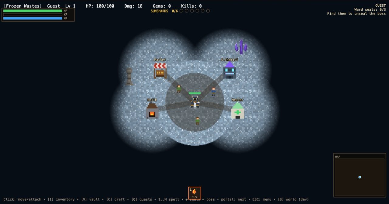 Solablo screenshot — the Frozen Wastes